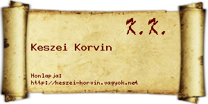 Keszei Korvin névjegykártya
